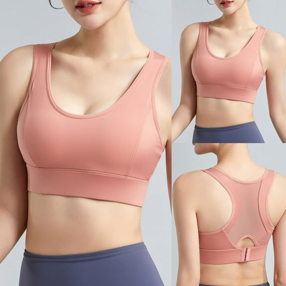 Joau Racerback Sports Bras for Women - Padded Seamless High Impact Support Wirefree Bra Activewear for Yoga Gym Workout Fitness