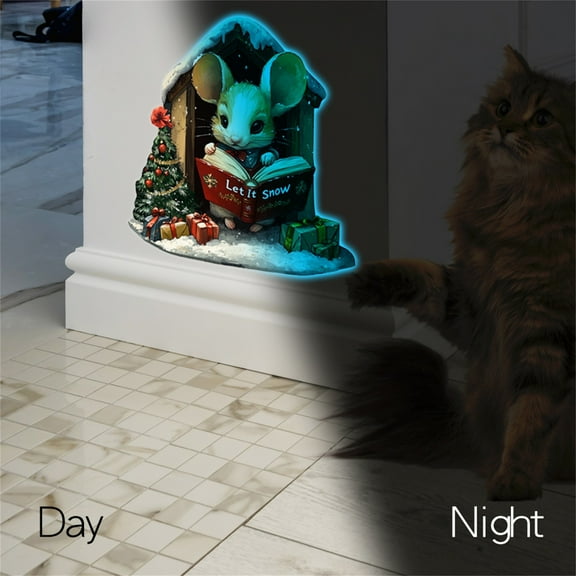 Luminous Mouse Hole Wall Decals Wall Sticker Fake Window Fake Door Decoration Luminous Stickers Bedroom Wall Decoration Wall Stickers