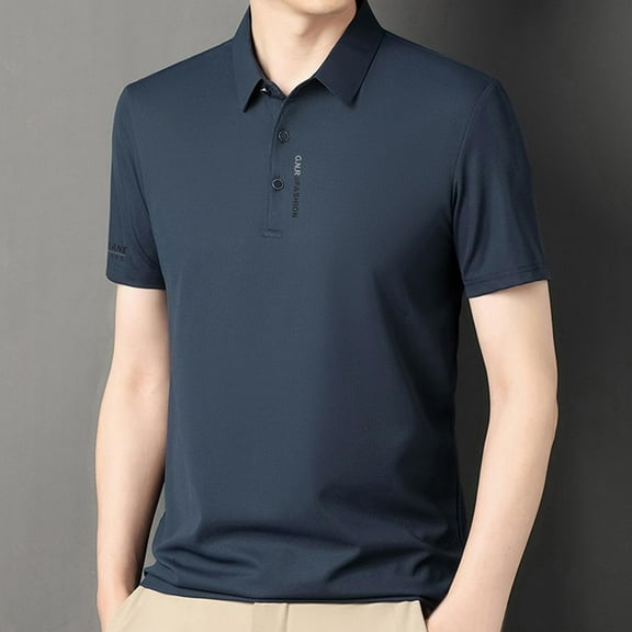 Up to 65% off Men T Shirts Large, Mens Fashion Casual Solid Pullover Round Neck Buttons Short Shirts