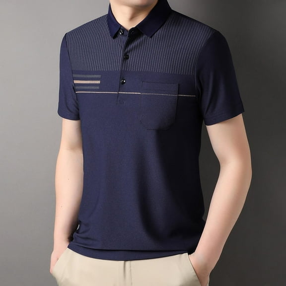 Up to 65% off Men's Shirts, Mens Fashion Casual Solid Pullover Round Neck Buttons Short Shirts