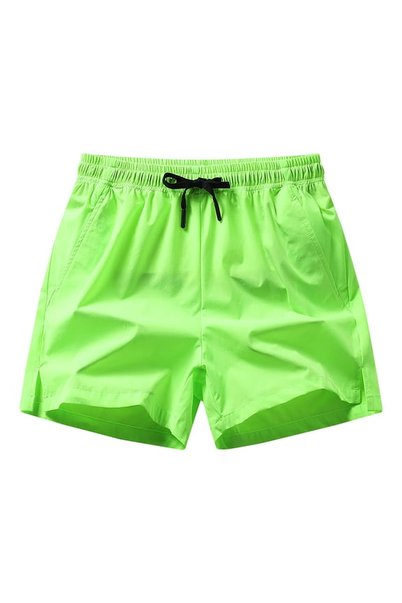 Up to 65% off Mens Shorts Summer Solid Color Casual Comfortable Drawstring Pocket Elastic Waist Shorts Size S-5XL