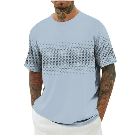 New Summer Shirts for Mens 2025 Oversize Fashion Print Round Neck Casual Fashion Short Sleeve Round-Neck Blouses Shirts