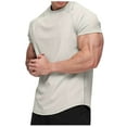 thumbnail image 1 of New Summer Shirts for Mens 2025 Oversize Fashion Solid Color Casual Sports Running Raglan-Sleeves Short Sleeve Round-Neck, 1 of 6