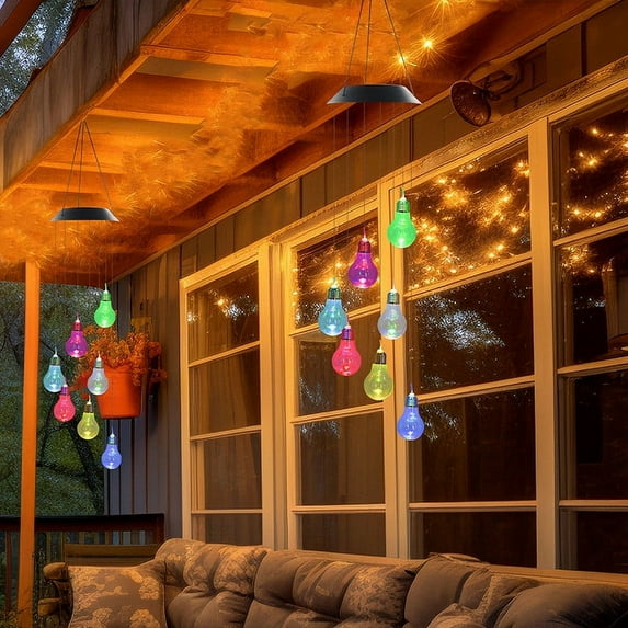 Up to 65% off! Outdoor Wind Chimes Solar Powered Wind Chime Lamp Courtyard Garden Camping Lamp Eight Color Gradient Wind Chime Lamp