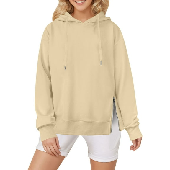 Oversize Hoodies for Women Pullover Fashion Casual Solid Color Hooded Long Sleeved Casual Top Sweatshirt