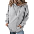 thumbnail image 1 of Oversize Hoodies for Women Pullover Fashion Hooded Solid Color Long-sleeved Sweatshirt Casual Blouse Pullover, 1 of 9