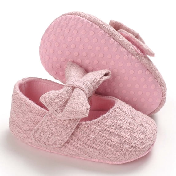 Up to 65% off Pitauce Baby Girls Shoes Cute Solid Bowknot Princess Shoes Cotton Anti-Slip Soft Sole Walking Shoes Warm Newborn Crib Shoes