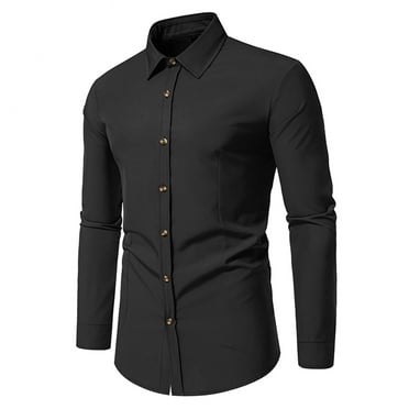 Up to 65% off Pitauce Men's Dress Shirts Solid Color Slim Fit Long Sleeve Formal Shirt Stretch Wrinkle-Free Business Work Casual Button Down Shirts
