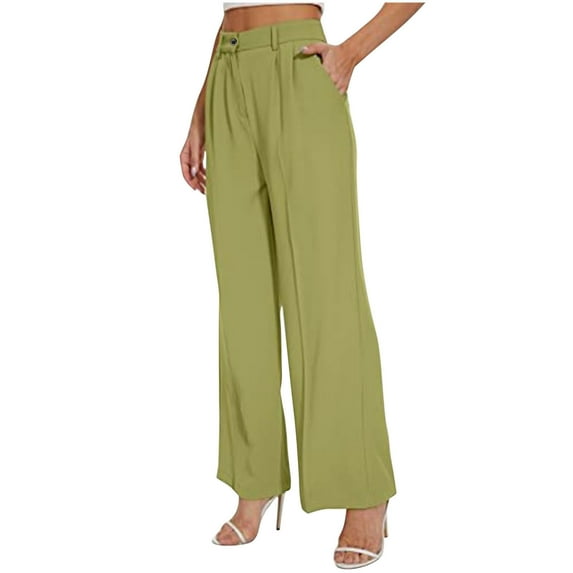 Up to 65% off! Plus Size Sweatpants for Womens High Waist Casual And Comfortable Solid Color Semi Elastic Button Up Pants