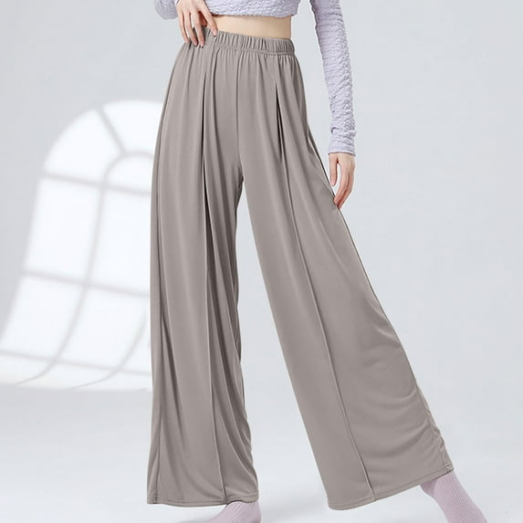 Up to 65% off! Plus Size Sweatpants for Womens High Waist Casual Casual Solid Color Elastic Loose Pants Straight Wide Leg Trousers Pants