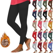 HWKOND Up to 65% off Plus Size Yoga Pants Women Loose High Waist Leggings Workout Out Velvet Warm Home Casual Close Fitting Leggings Long Pants