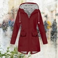 thumbnail image 1 of Up to 65% off Sawvnm Women Solid Color Rain Jacket Outdoor Hooded Windproof Loose With Pocket Coat, 1 of 5
