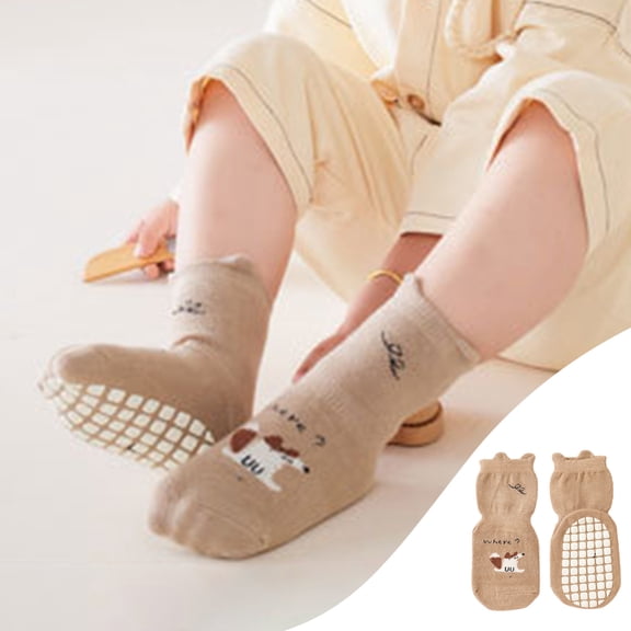 Up to 65% off!Socks for Children Floor Socks Children's Toddler Socks Cotton Breathable Non-slip Bottom Children's Socks Trampoline Socks