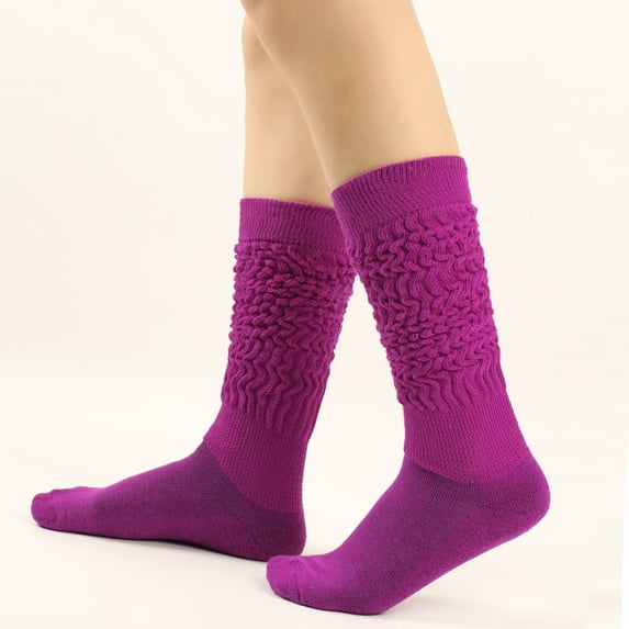 Up to 65% off!Socks for Women Solid Color Warm Stockings From The 1980s To 1990s, Super Long Tight Knit Pile Socks