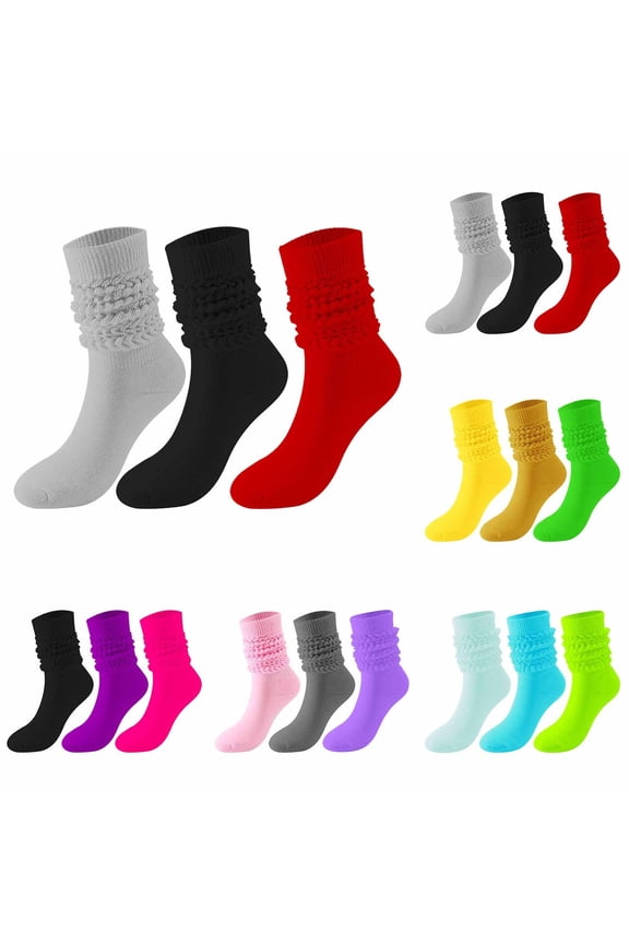 Up to 65% off!Socks for Women Stockings Winter Solid Color Warm Bubble Socks Extra Long Tight Knitted Pile Socks
