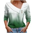 thumbnail image 1 of Summer Fashion 3/4 Sleeeve Tops for Womens 2024 Plus Size V-Neck Fashion Casual Printed Button-Up Blouse T-shirt Tops, 1 of 5