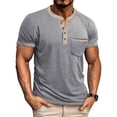 thumbnail image 1 of Summer Fashion Oversize Shirts for Mens 2025 Casual Solid-Color Button Pocket Raglan-Sleeve Short Sleeve Turndown Collar Blouses Shirt, 1 of 6