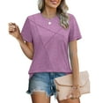 thumbnail image 1 of Summer Fashion Shirts for Womens 2025 Oversize New Casual Solid Color Short Sleeved Round Neck Top/shirt, 1 of 9