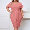 thumbnail image 1 of Summer Oversize Maxi Dresses for Womens 2025 Fashion Solid Color Short Sleeve V-Neck Frenum Dresses, 1 of 7