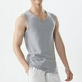 thumbnail image 1 of Summer Plus Size Gym Tank Tops for Men Fashion Casual Sleeveless Solid Color Pullover V-Neck Sports Tank, 1 of 3