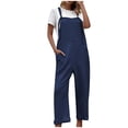 thumbnail image 1 of Summer Plus Size Jumpsuits for Women Tummy Control Fashion Sleeveless Bandage Square Neck Causal Pocket Long Jumpsuit, 1 of 8