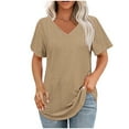 thumbnail image 1 of Summer Plus Size Tops for Womens 2025 Fashion V- Neck Printed Casual Pullover With Short Sleeves, 1 of 5