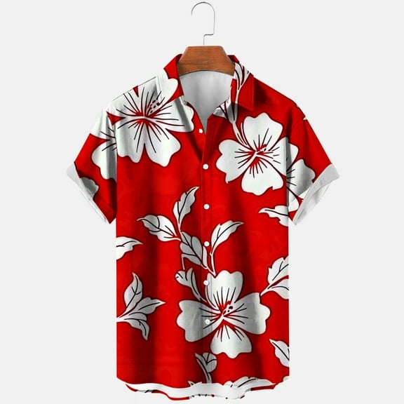 Up to 65% off TMOYZQ Big & Tall Hawaiian Shirt for Men Short Sleeve Button Down Shirts Tropical Printed Graphic Summer Casual Vacation Holiday Shirt