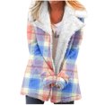 thumbnail image 1 of Winter Warm Plus Size Jackets for Womens Fashion Zip Up Composite Plush Button Lapels Jacket Outwear Coat, 1 of 5
