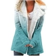 thumbnail image 1 of Winter Warm Plus Size Jackets for Womens Fashion Zip Up Composite Plush Button Lapels Jacket Outwear Coat, 1 of 6