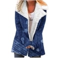 thumbnail image 1 of Winter Warm Plus Size Jackets for Womens Fashion Zip Up Composite Plush Button Lapels Jacket Outwear Coat, 1 of 5