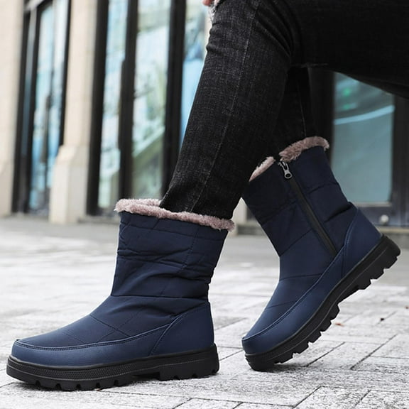 Winter Warm Snow Boots for Women Fashion Plus Size Solid Color Flat Casual Short Snow Boots Shoes