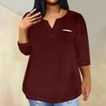 thumbnail image 1 of Up to 65% off!Women Summer Tops 2024 Plus Size Fashion Sexy Shirt V-Neck Casual Loose Long Sleeve Shirt Blouse Gift for Women On Sale, 1 of 5