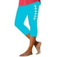 thumbnail image 1 of Up to 65% off Womens Capris, Xunlbb Women High Waisted Soccer Enthusiast Tight Fitting Bottom Cropped Pants(Sky Blue,M), 1 of 2