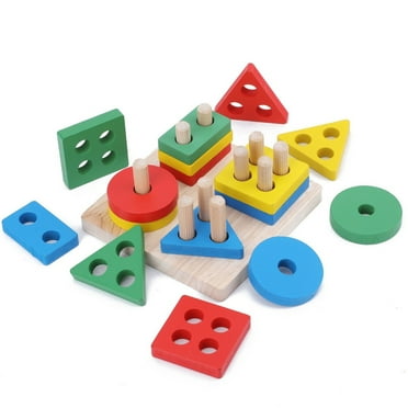 Up to 65% off! Wooden Sorting & Stacking Toy Shape Sorter Toys For Toddlers Color Block Puzzles