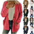 thumbnail image 1 of YOTAMI Women's Knit Sweater Cardigans 2025 Winter Oversized Cardigan with Pocket Long Sleeve Solid Color Open Front Lightweight Casual Jacket Coats Pink, Sizes S, 1 of 4