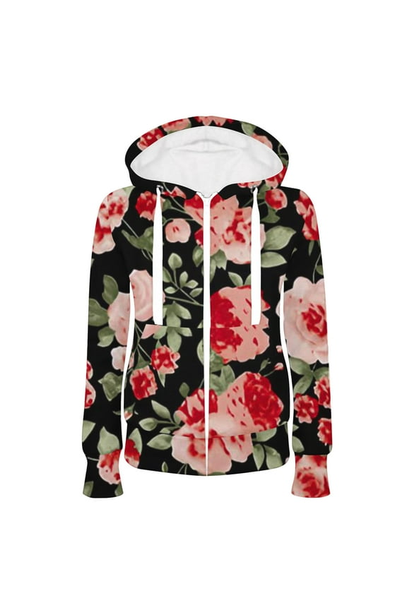 Zip Up Hoodies for Womens Pullover Plus Size Fashion Casual Hooded Slim Zipper Fleece Sweater Coat