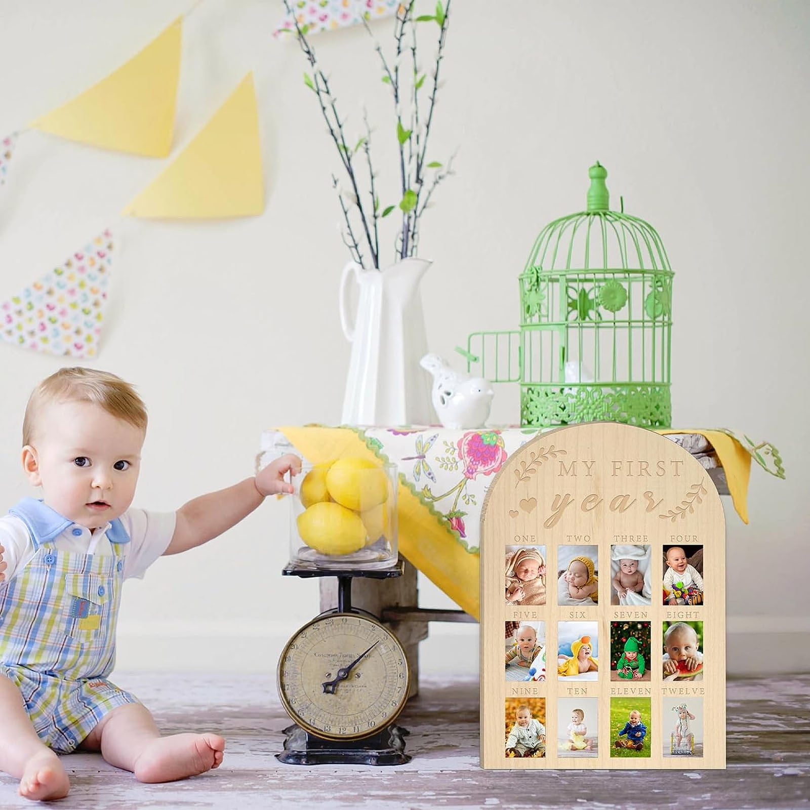One Year of First Birthday Decor First Year Photo Display Baby