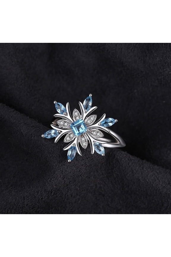 Up to 65% off amlbb Rings for Women Ladies Fashion Snowflake Flower Ring Engagement Jewelry Accessories Ring on Clearance