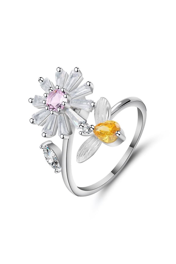 Up to 65% off amlbb Rings for Women Women's Anxiety Ring Sunflower Rotating Ring Open Ring Relieves Anxiety Stress on Clearance