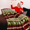 thumbnail image 1 of Up to 70% Off Blanket Hwkond Christmas Blanket Holiday Reindeer Snowflake Printed Flannel Winter Warm Sofa Decoration Cover Blanket,150x200cm, 1 of 4