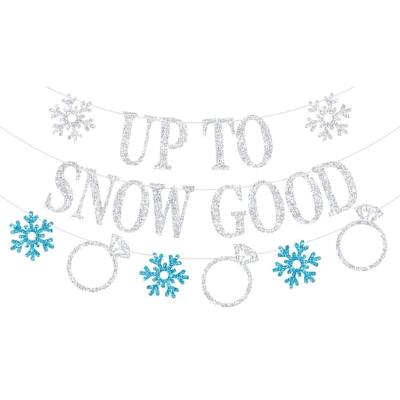 Up to Snow Good Banner, Snow in Love, Just Married, Winter Snowflake Theme Wedding Bridal Shower Engagement Bachelorette Party Decorations Supplies