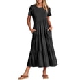 thumbnail image 1 of Up tp 65% off!Summer Dress for Women 2024 Fashion Plus Size Casual Round-Neck Short Sleeve High Waist Dress, 1 of 9