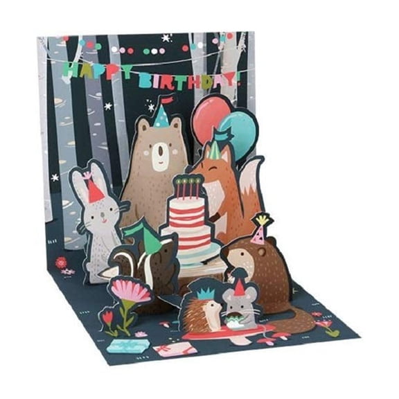 Up with Paper Pop-Up Treasures Light-Up Greeting Card - Nocturnal Birthday