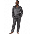 thumbnail image 1 of Up2date Fashion Men's Satin Pajama Set Full Sleeves Silky Loungewear 2 Piece Pjs Classic Button-Down Sleepwear, 1 of 4