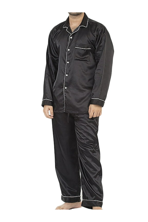 's Men's Satin Full-Sleeve Pajama Set