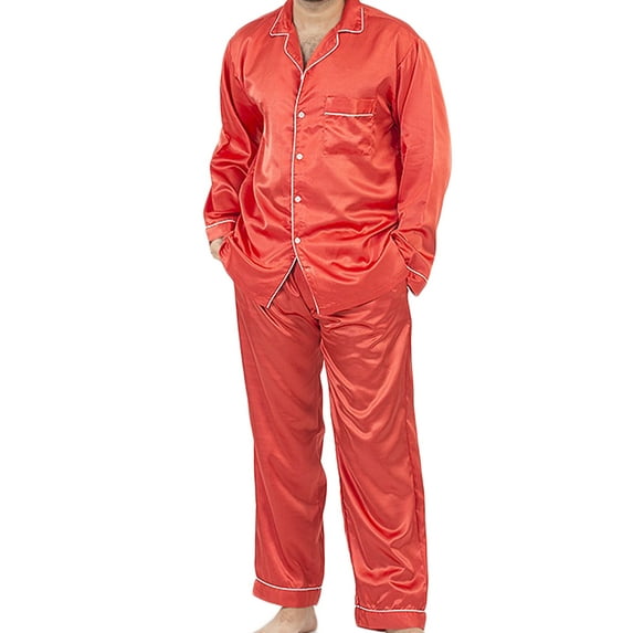 Up2date Fashion's Men's Satin Full-Sleeve Pajama Set