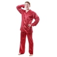 thumbnail image 1 of Up2date Fashion Pajamas Set Mens Silky Satin Pajamas Long Sleeve Loungewear 2-Piece Sleepwear Button-Down PJ with Long Pants, 1 of 4