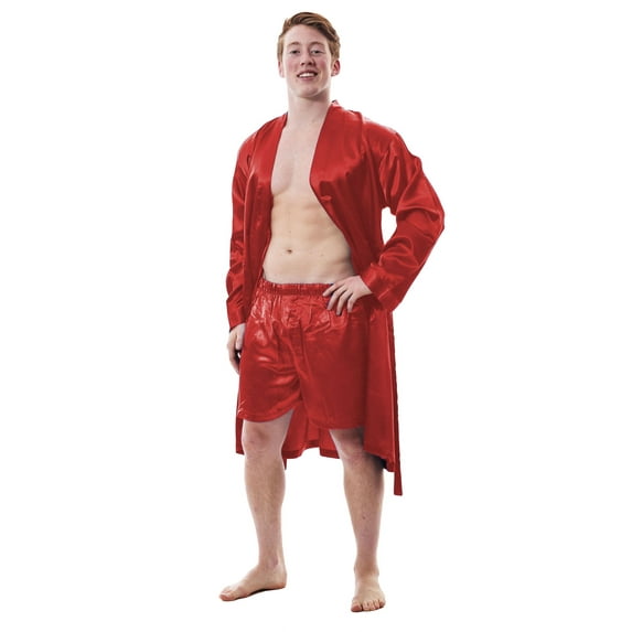 Up2date Fashion's Men's Satin Robe and Shorts / Boxers Set