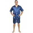 thumbnail image 1 of Up2date Fashion's Men's Satin Short-Sleeve V-Neck Pajama Set with Shorts, 1 of 2