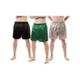 thumbnail image 1 of Up2date Fashion's Men's Satin Shorts / Boxers 3-Piece Multi-Color Combo Pack (MSC01-B), 1 of 5